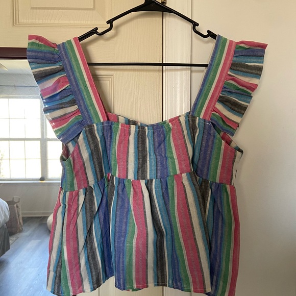 Striped Peplum Top - Picture 2 of 3